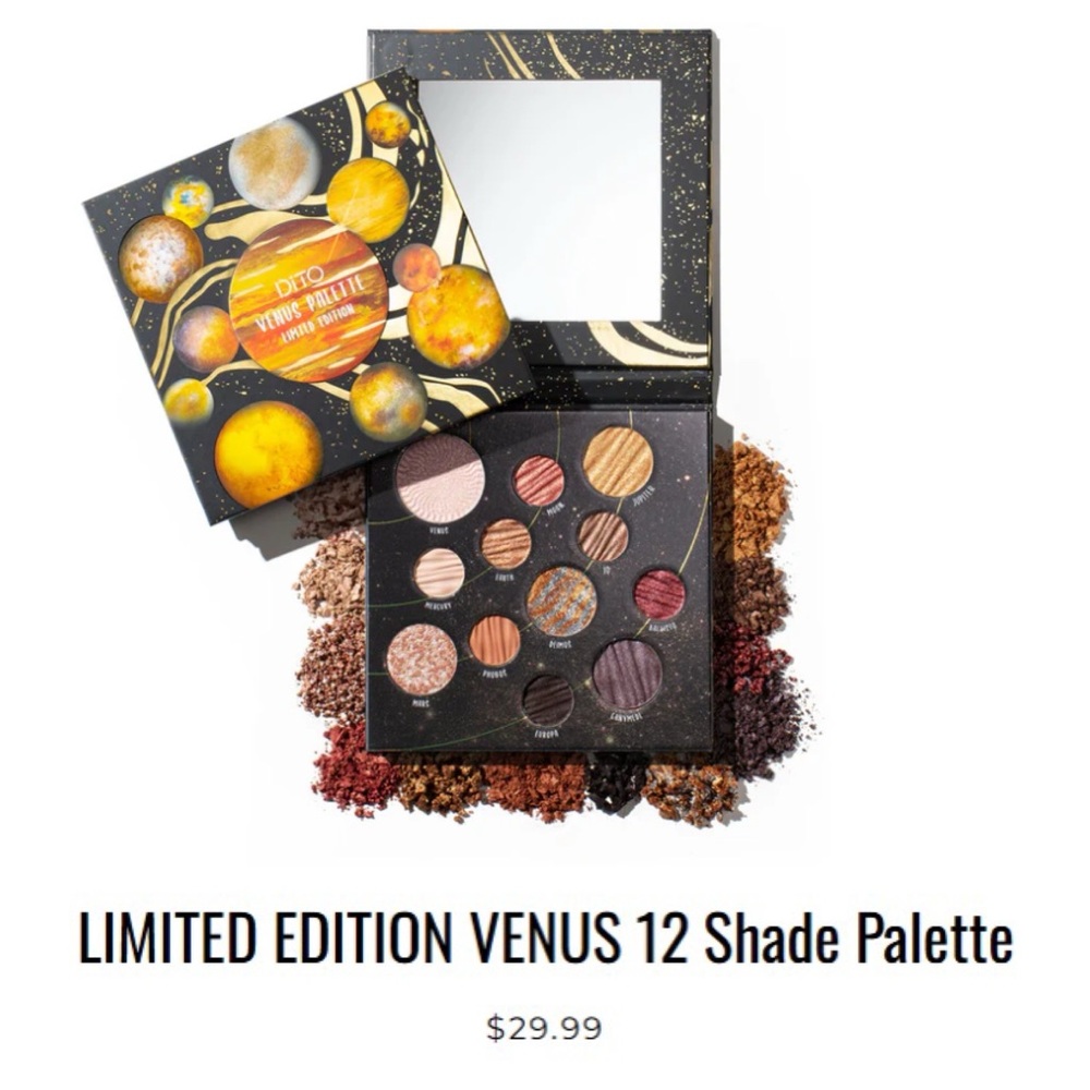 Dito Venus Palette Limited Edition Eyeshaow Pallet 12 Shades